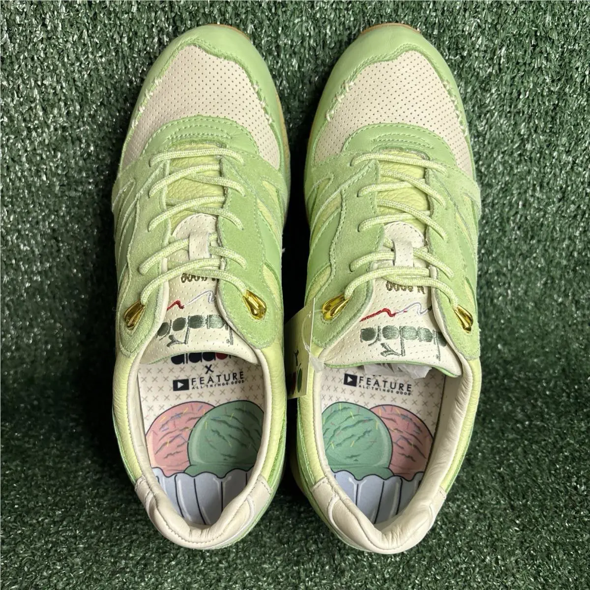 Diadora shoes - diadora N9000 Ice Cream X Feature Perforated Lace Up - 170658-70273 - Green (UPC: 889444098329) 3