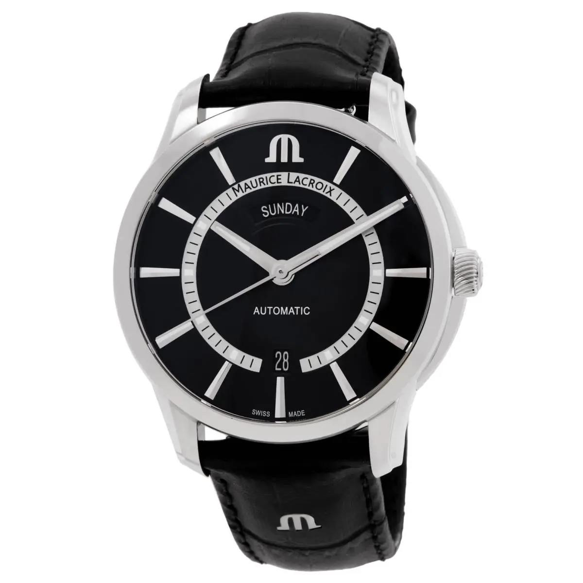 Pontos Automatic Black Dial Watch PT6358-SS001-332-2 by Maurice Lacroix