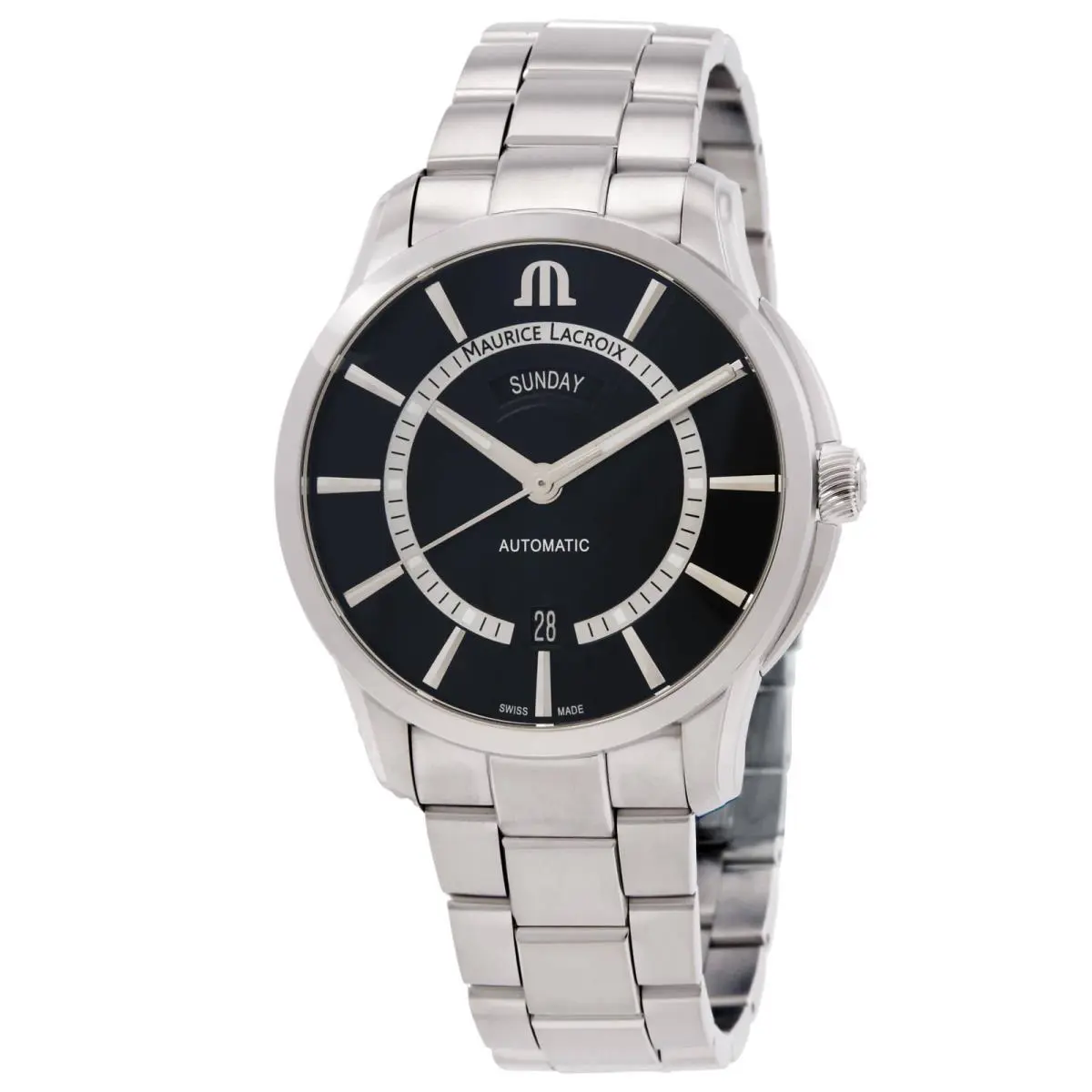 Pontos Automatic Black Dial Men`s Watch PT6358-SS002-334-1 by Maurice Lacroix