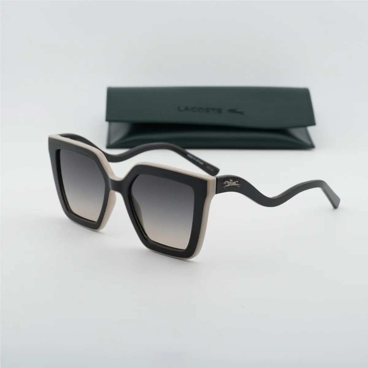 LO792S 001 Shiny Black/beige/grey Gradient 53-20-145 Sunglasses by Longchamp