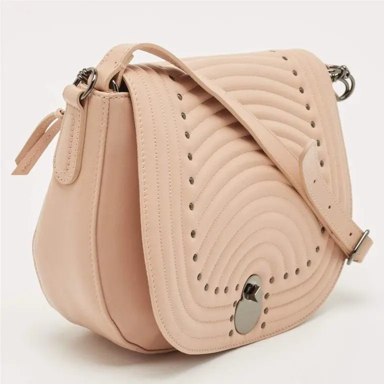 Longchamp Crossbody Leather Cavalcade Medium Antique Pink