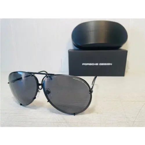 Porsche Design P8478 Iconic Black Frame w 69mm Oversized Black Lens Aviator