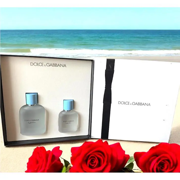 Dolce Gabbana Light Blue Pour Homme 2 Pc Set M 100mL Edt + 50mL Edt
