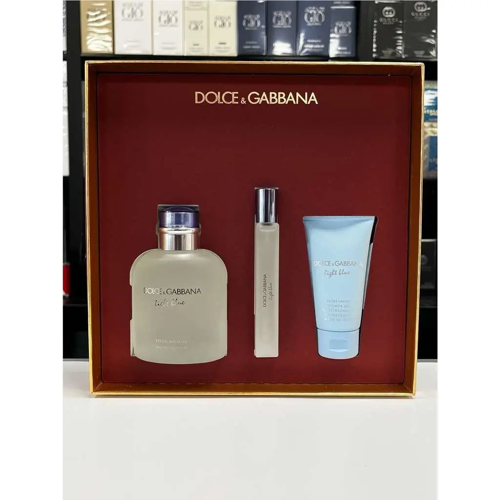 Dolce Gabbana Light Blue 3 Piece Set Eau de Toilette For Men
