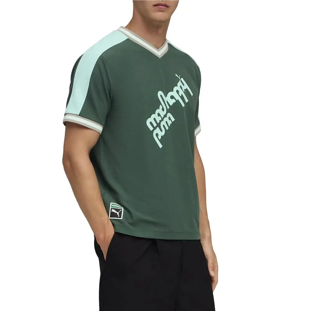 Puma clothing - PUMA  X Madhappy Graphic VNeck Short Sleeve Replica Jersey - 63534384 - Green 3