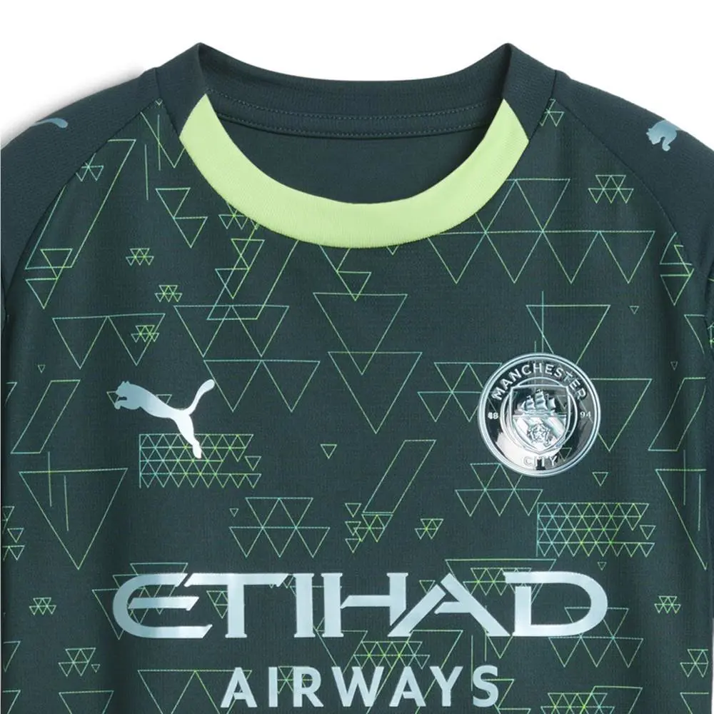 Puma clothing - PUMA Manchester City 2526 4Th Crew Neck Short Sleeve Soccer Jerse - 78269404 - Green 1
