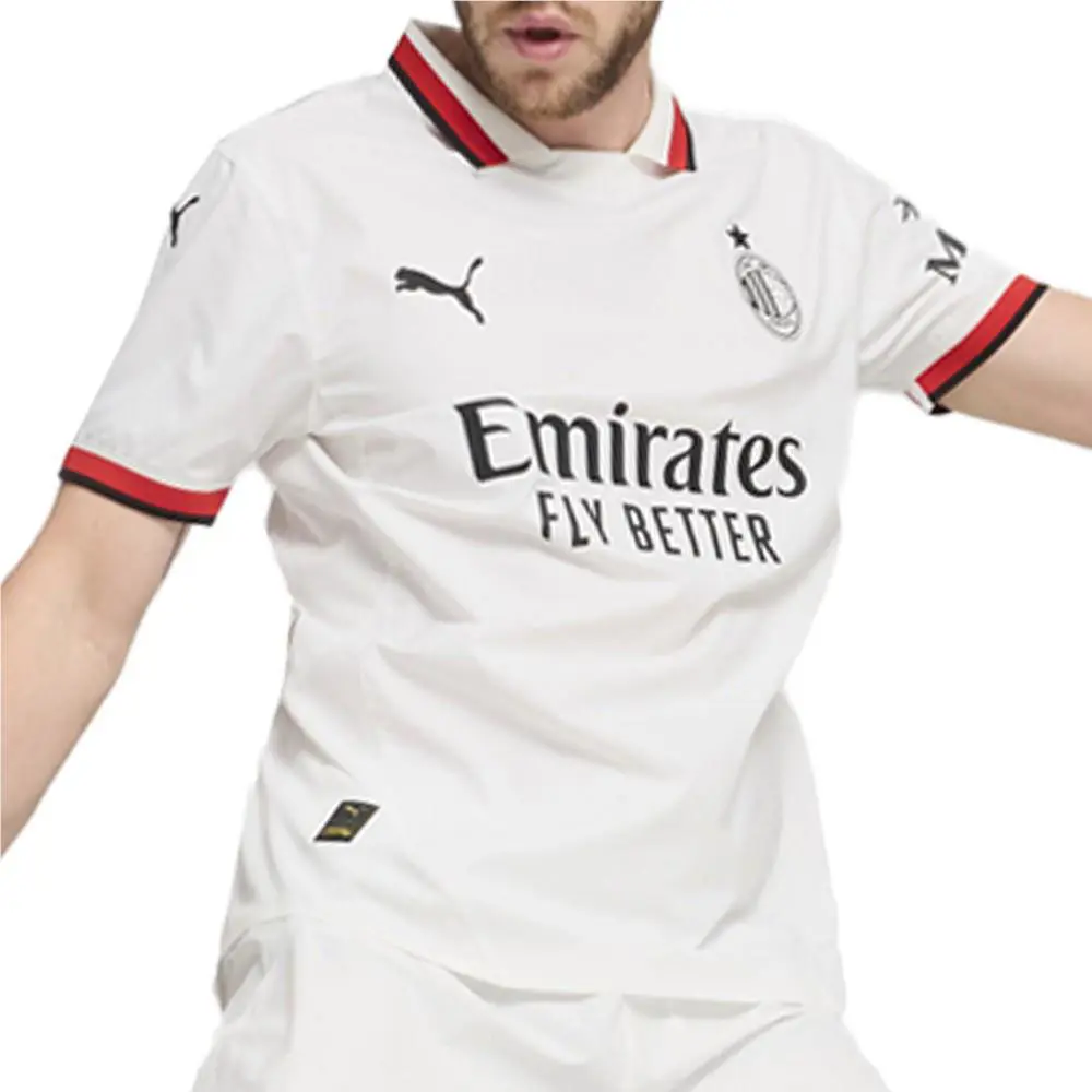 Puma clothing - PUMA Ac Milan Away Collared Short Sleeve Soccer Jersey - 77501302 - White 1