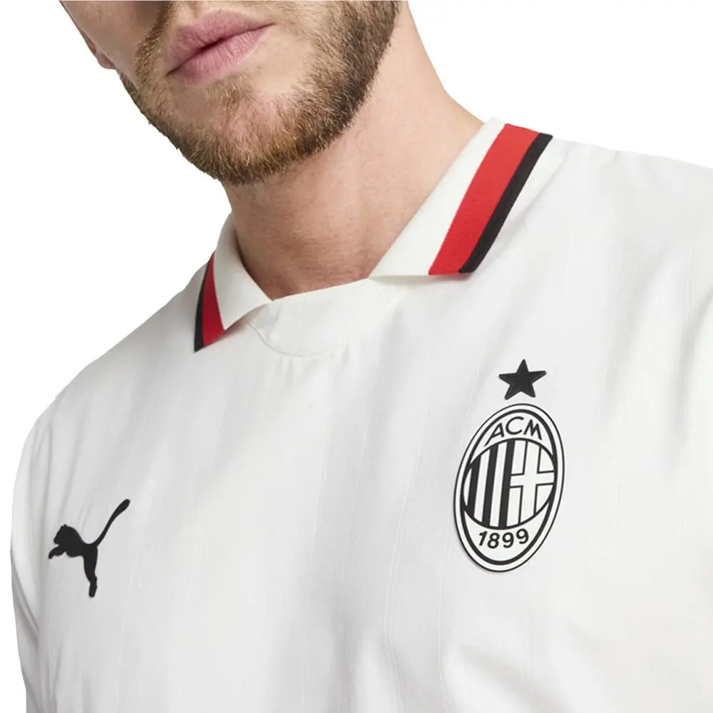 Puma clothing - PUMA Ac Milan Away Collared Short Sleeve Soccer Jersey - 77501302 - White 4