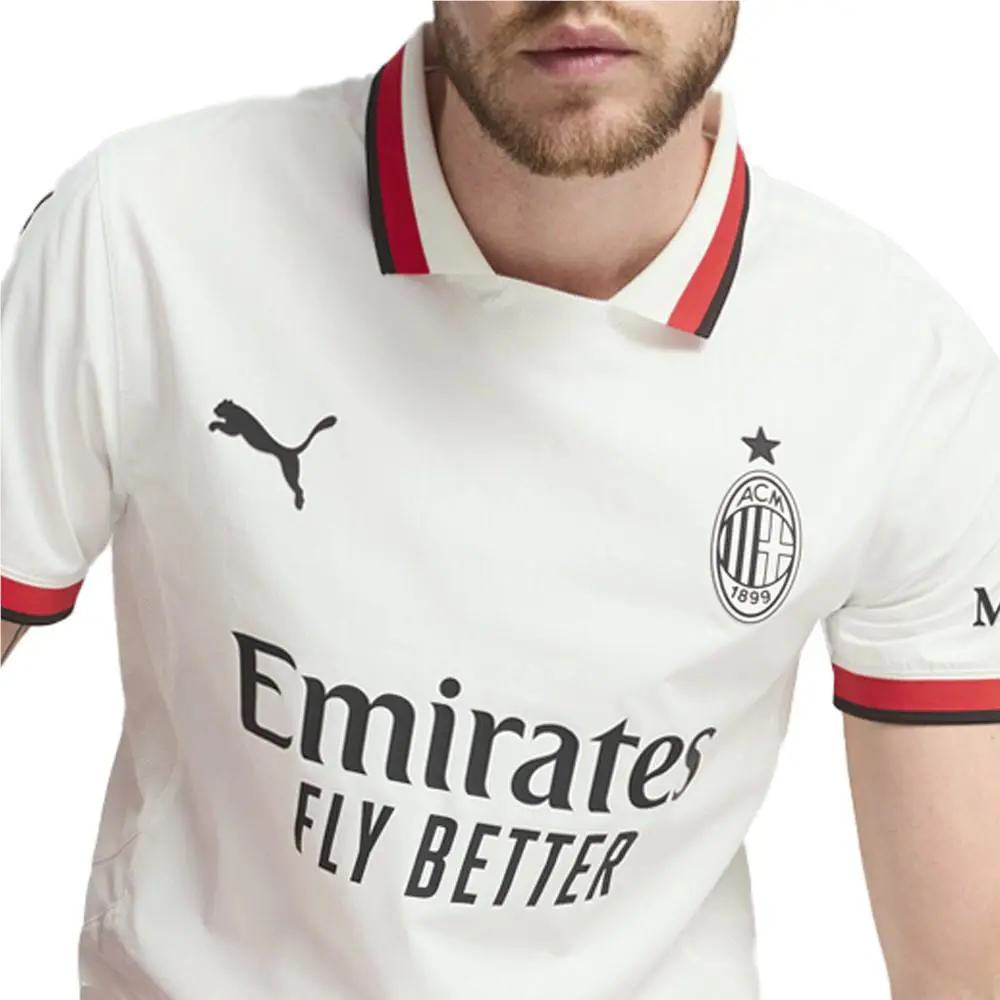 Puma clothing - PUMA Ac Milan Away Collared Short Sleeve Soccer Jersey - 77501302 - White 3