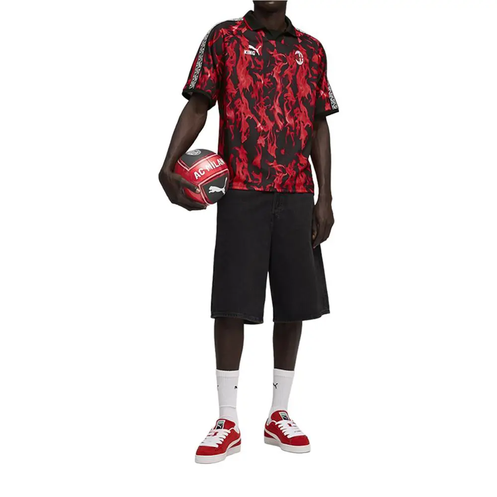 Puma clothing - PUMA Ac Milan King Retro Collared Short Sleeve Soccer Jersey - 78473101 - Red 5