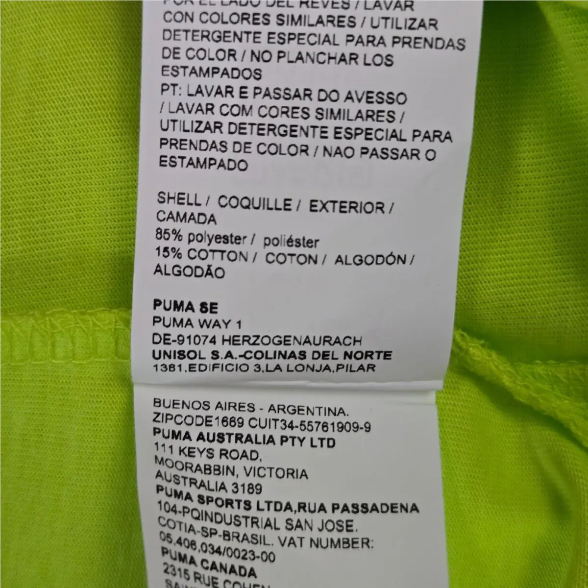 Puma clothing - short sleeve collared stretchy golf casual tennis button up front down wicking stretchy UV UPF lightweight chest length men`s size drycell dry cell bright hi viz neon green cotton polyester - Green 16