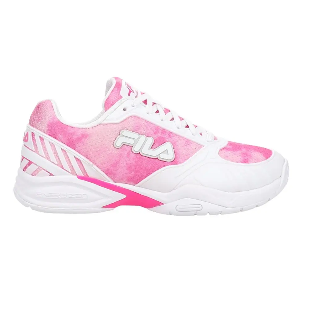 Fila Volley Zone Pickleball Womens Pink White Sneakers Athletic Shoes 5PM01806 - Pink, White