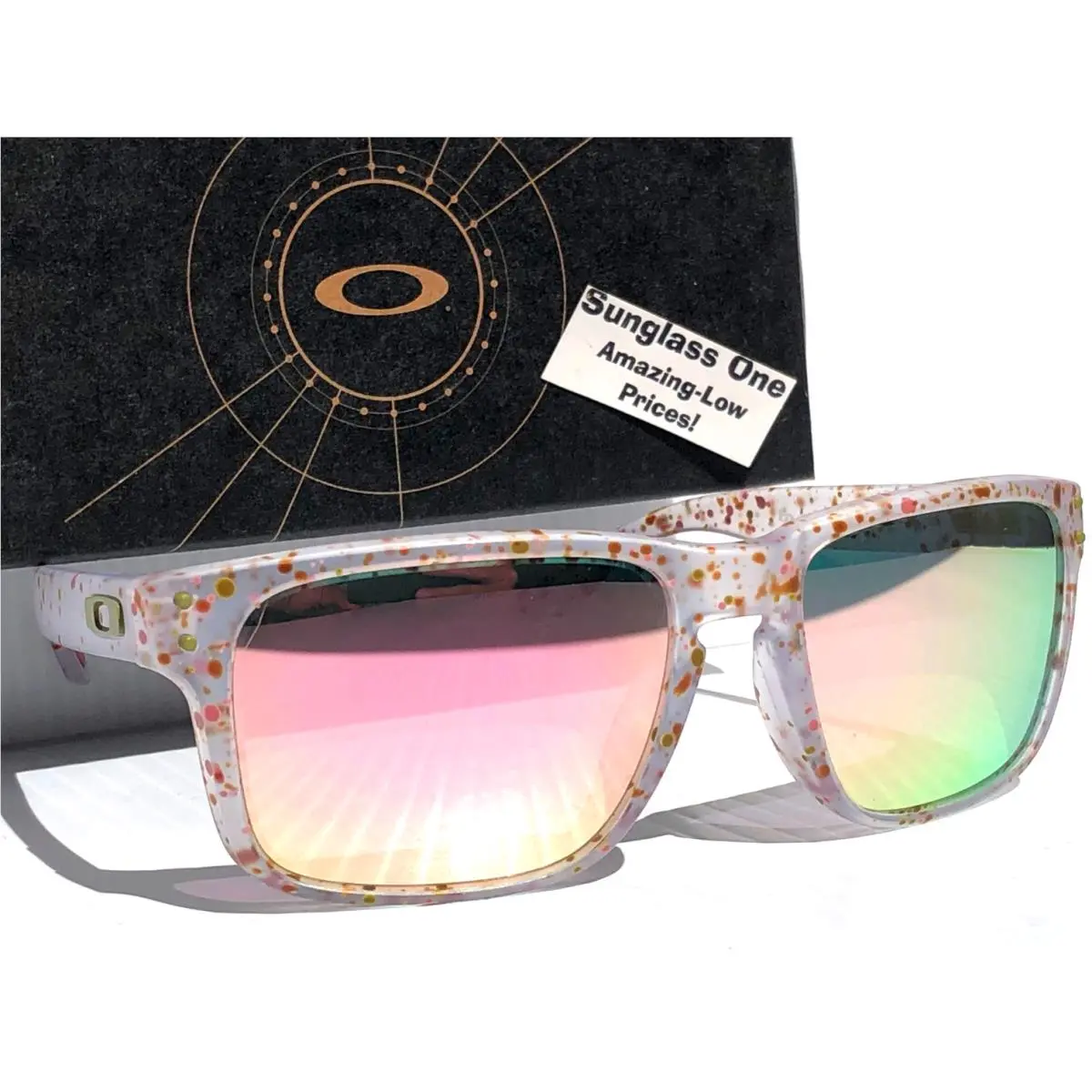 Oakley Holbrook Clear Terrazzo Polarized Galaxy Rose Gold Lens Sunglass 9102-AG