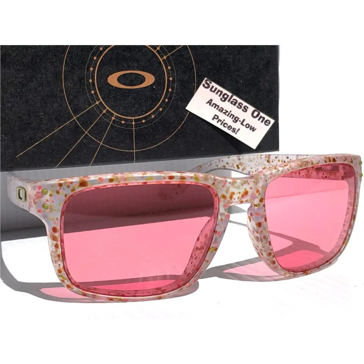 Holbrook Clear Terrazzo Galaxy HD Pink Lens Sunglass 9102-AG by Oakley