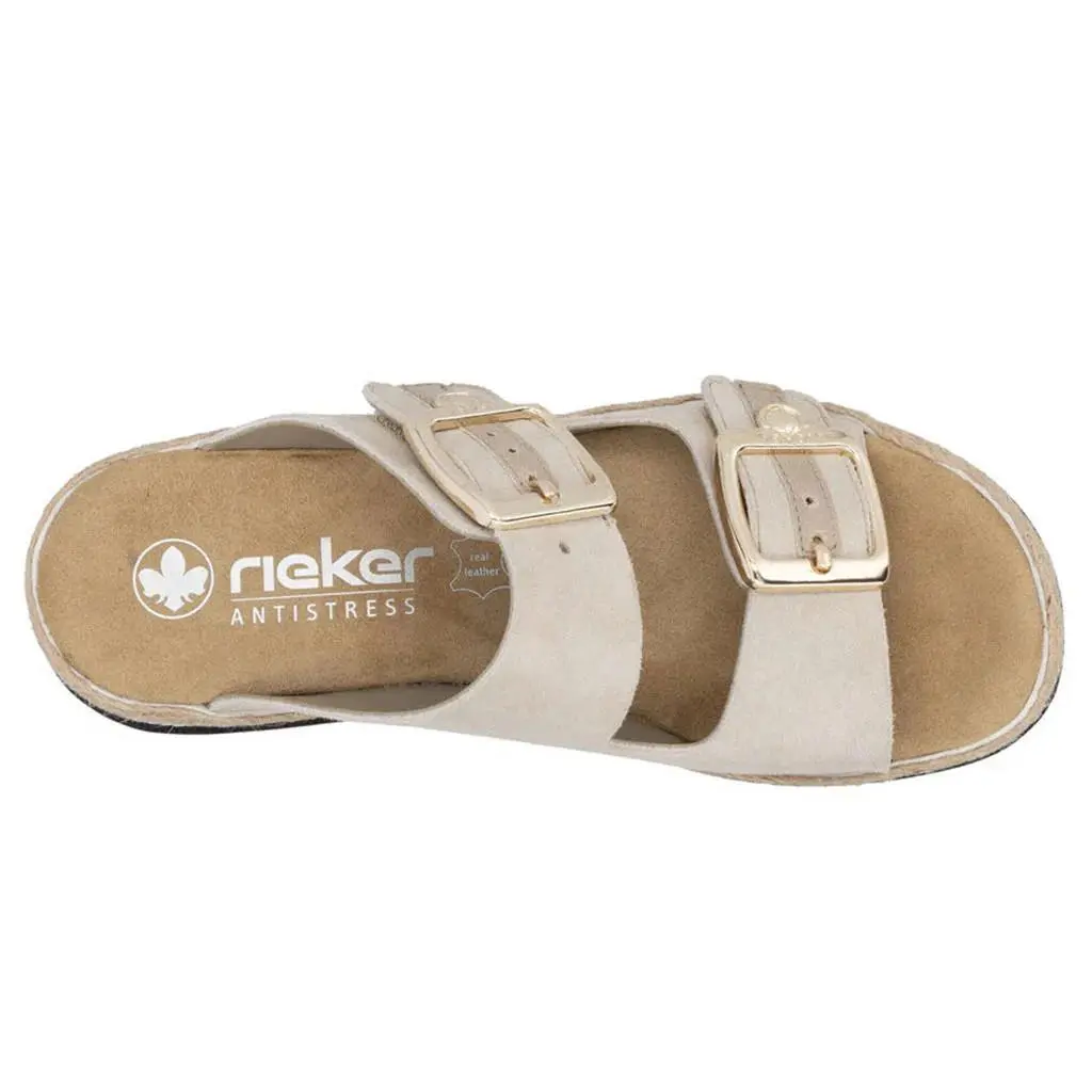 Rieker shoes - Regina V7955 Slide Wedge Sandal - Iceberg Nude 4