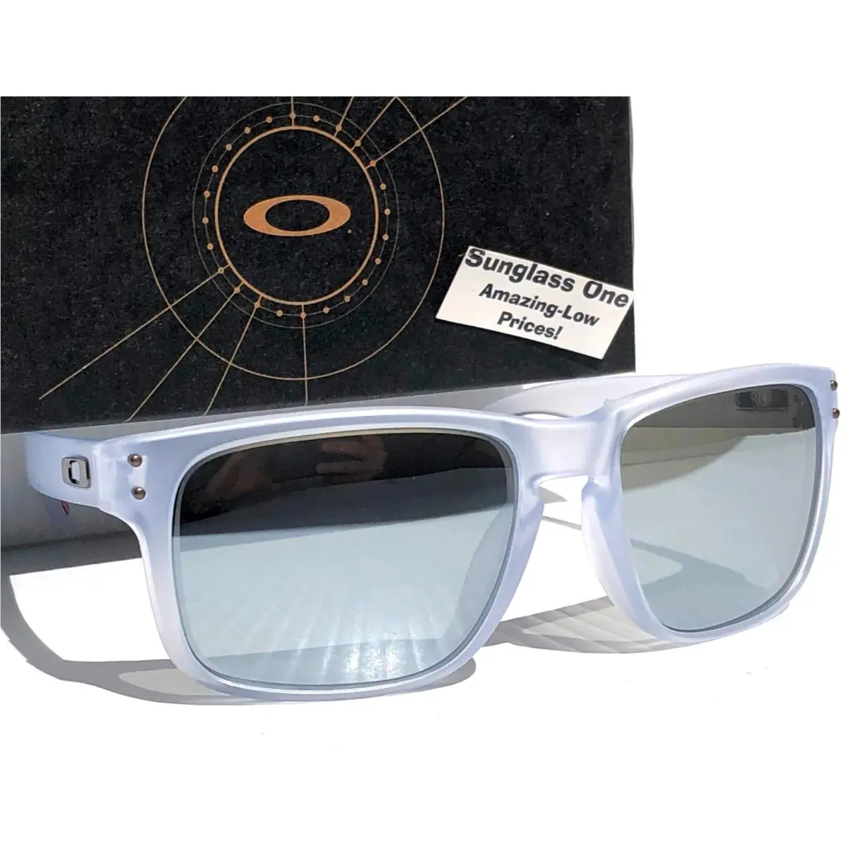 Oakley Holbrook Matte Clear Polarized Galaxy Chrome Mirror Lens Sunglass 9102-A0