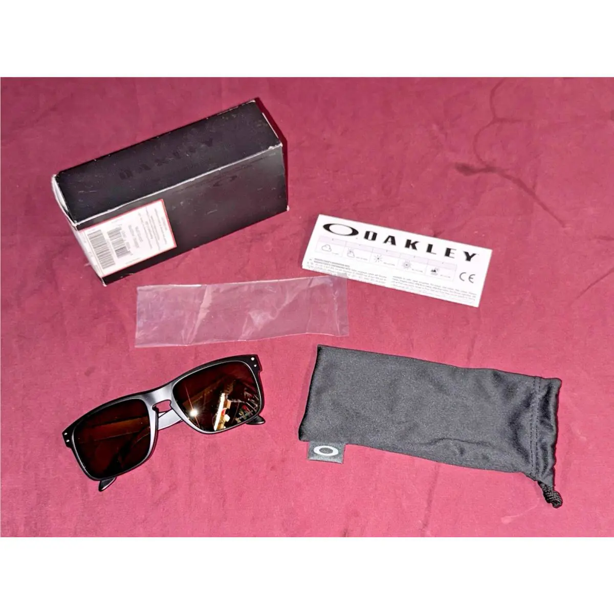 Oakley Holbrook Matte Black Prizm Tungsten Polarized Sunglasses 9102-D755