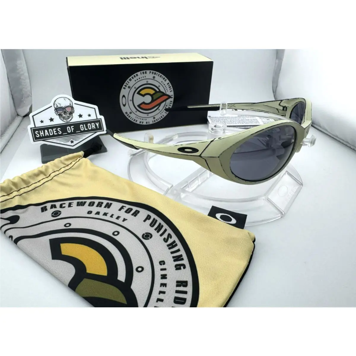 Eye Jacket Redux Cinelli Race Worn Yellow Prizm Grey Sunglasses OO9438-23 by Oakley