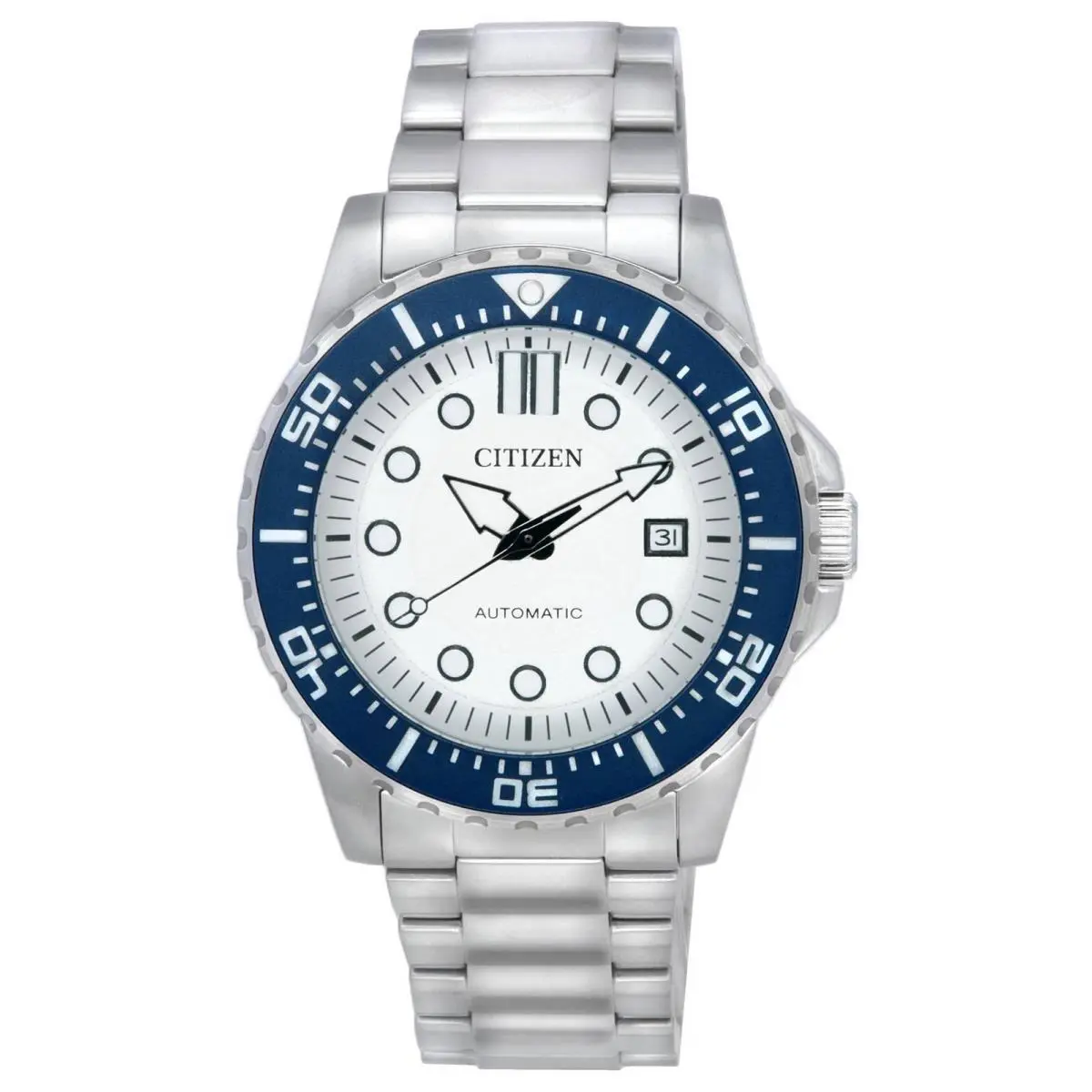 Citizen Urban White Dial Casual Automatic Bracelet NJ0171-81A 100M Men`s Watch
