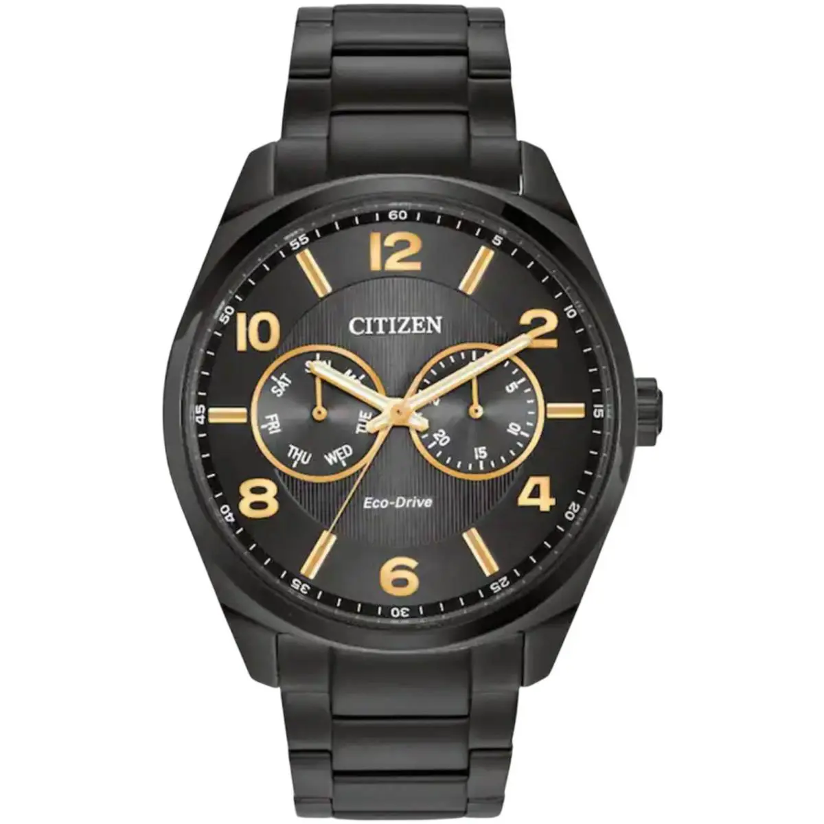 Citizen Men`s Watch Corso Eco-drive Black Stainless Steel Bracelet AO9025-56E