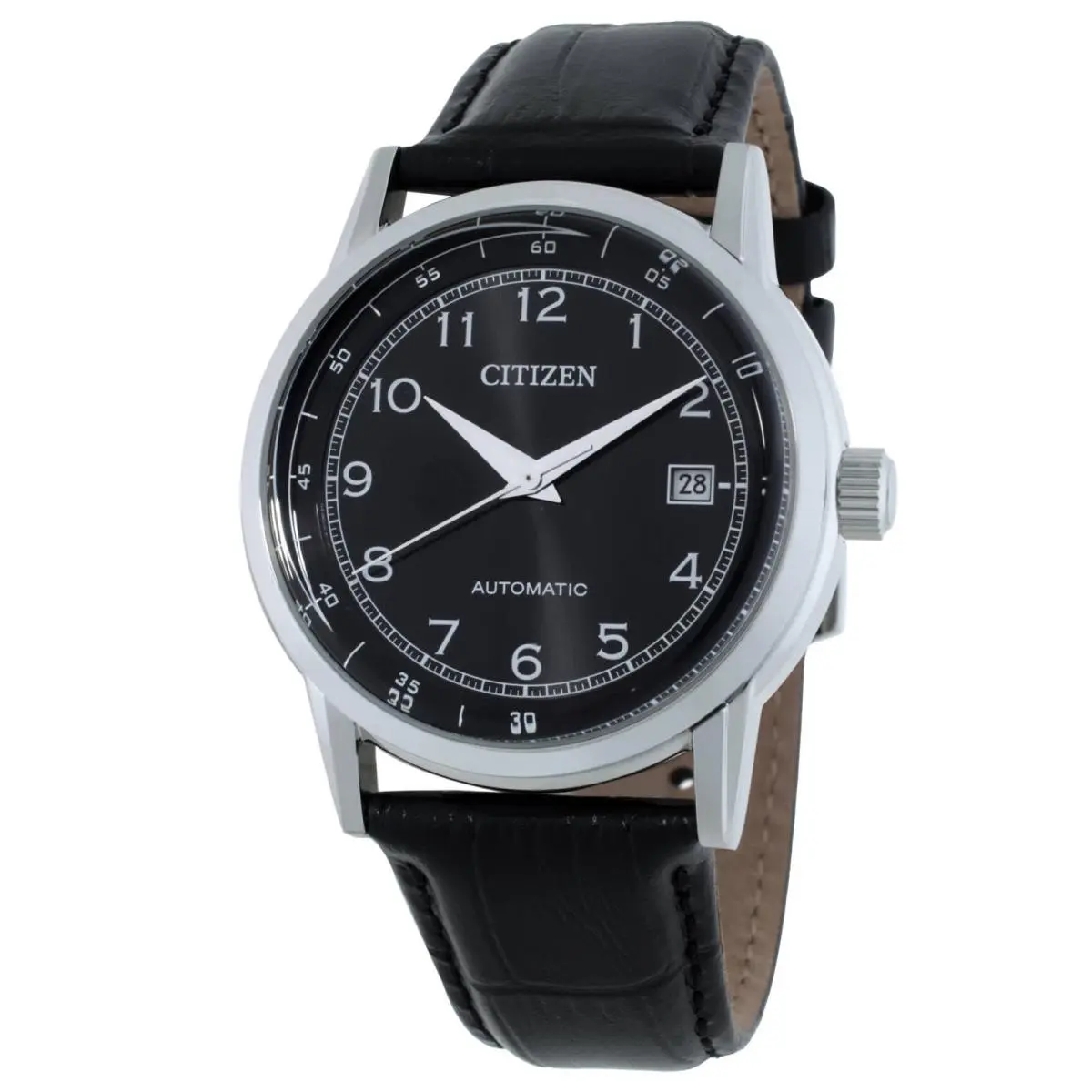 Citizen Mechanical Automatic Black Dial Men`s Watch NJ0210-05E - Black, Dial: Black, Blue, Band: Black