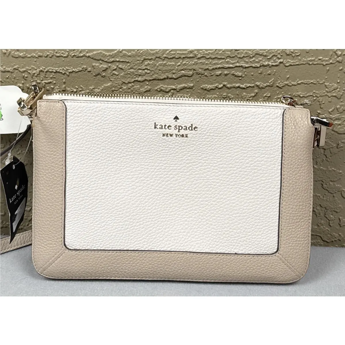 New Kate Spade New York Crossbody Bag Lena Double Compartment Light Sand New