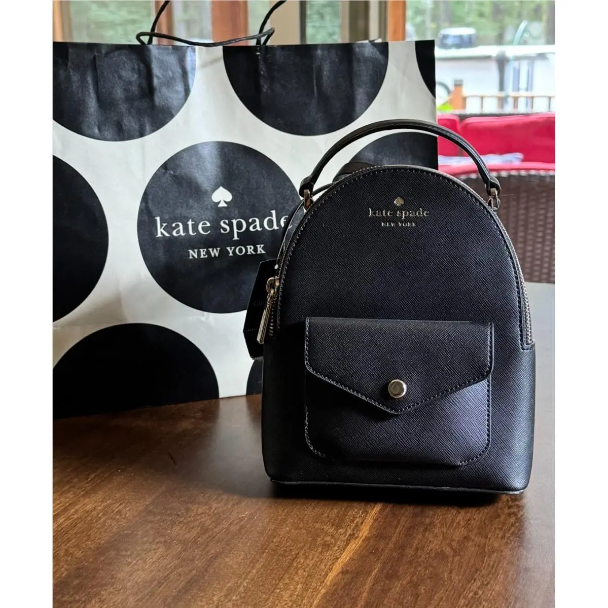 Kate Spade Schuyler Mini Backpack Black Saffiano Pvc