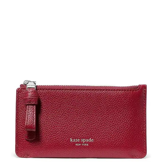 Kate Spade East West Loop Zip Card Case Wallet Jam Red