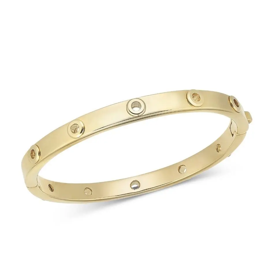 Kate Spade Heavy Metals Quilted Hinged Bangle Bracelet Gold Tone J17