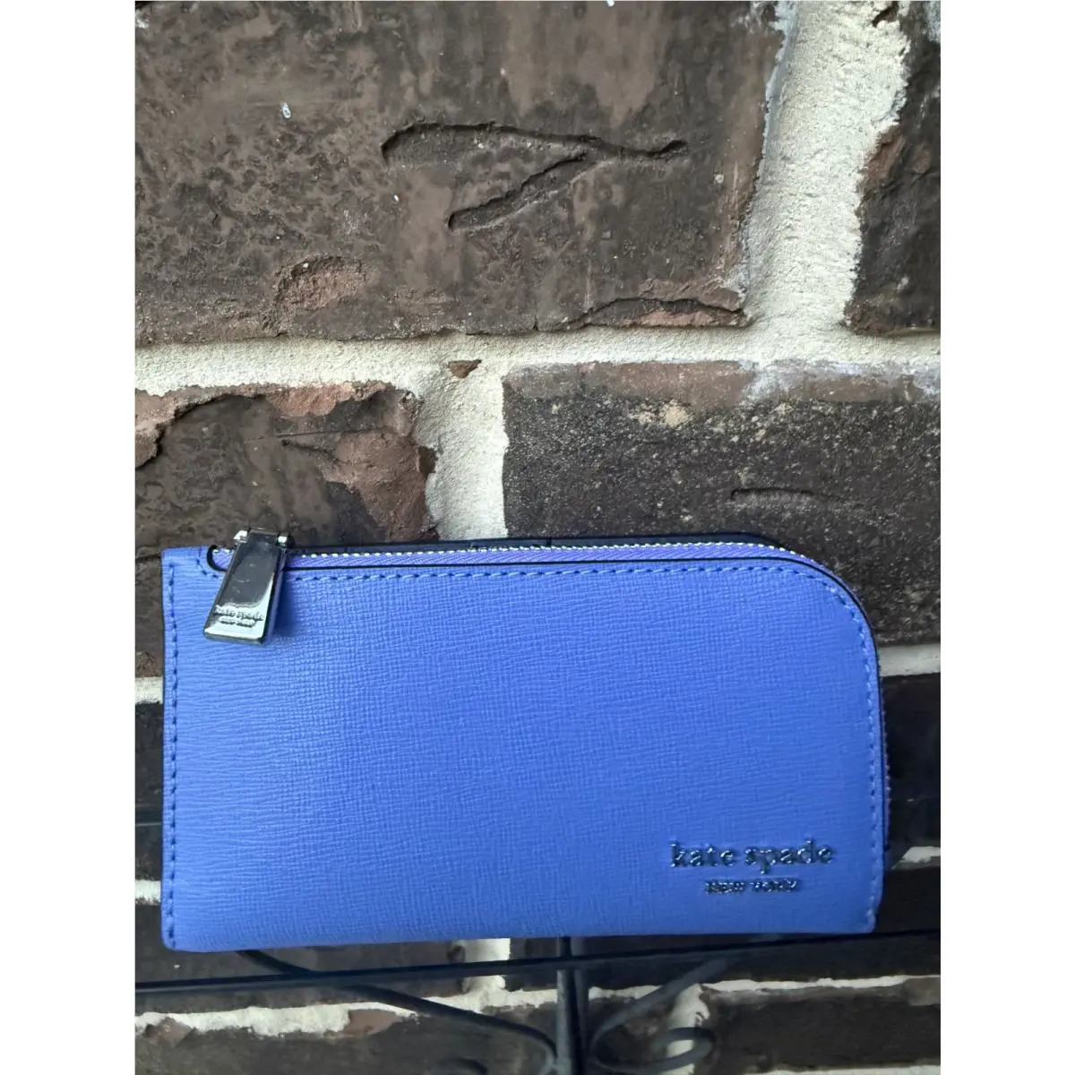 Kate Spade Devin Small Slim Bifold Wallet Devin Dark Periwinkle Purple Leath