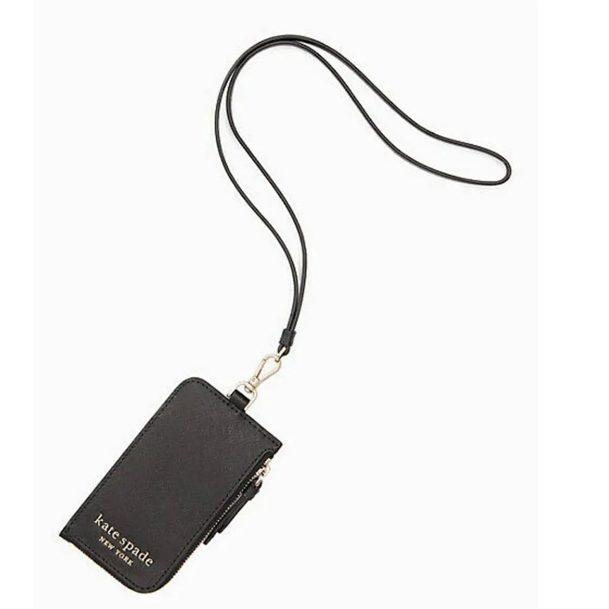 Kate Spade ID Card Case Cameron Lanyard Black Holder ID Wallet Black