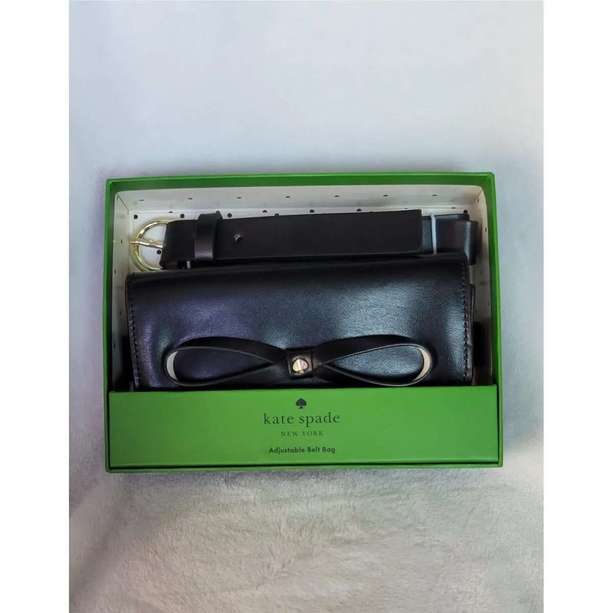 Kate Spade Small Black Leather Bow Belt Bag