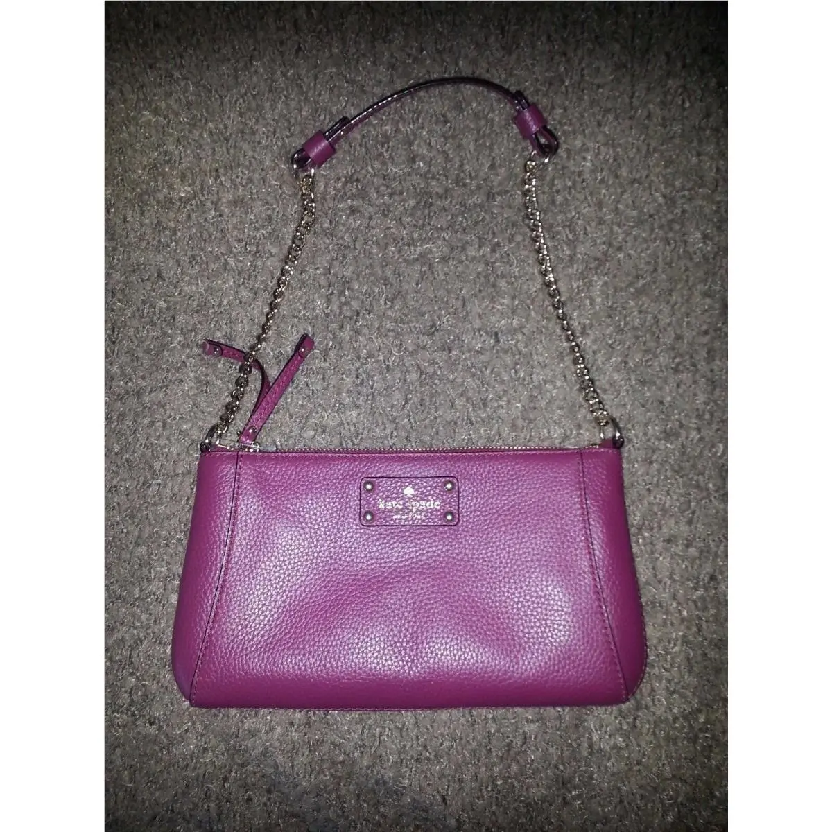 Kate Spade-adela-red Plum Leather-chain Strap-pochette Style-nwot
