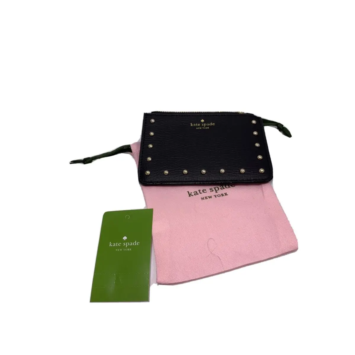 Kate Spade Leather Studded Bitsy Sanders Place Fob Wallet Black
