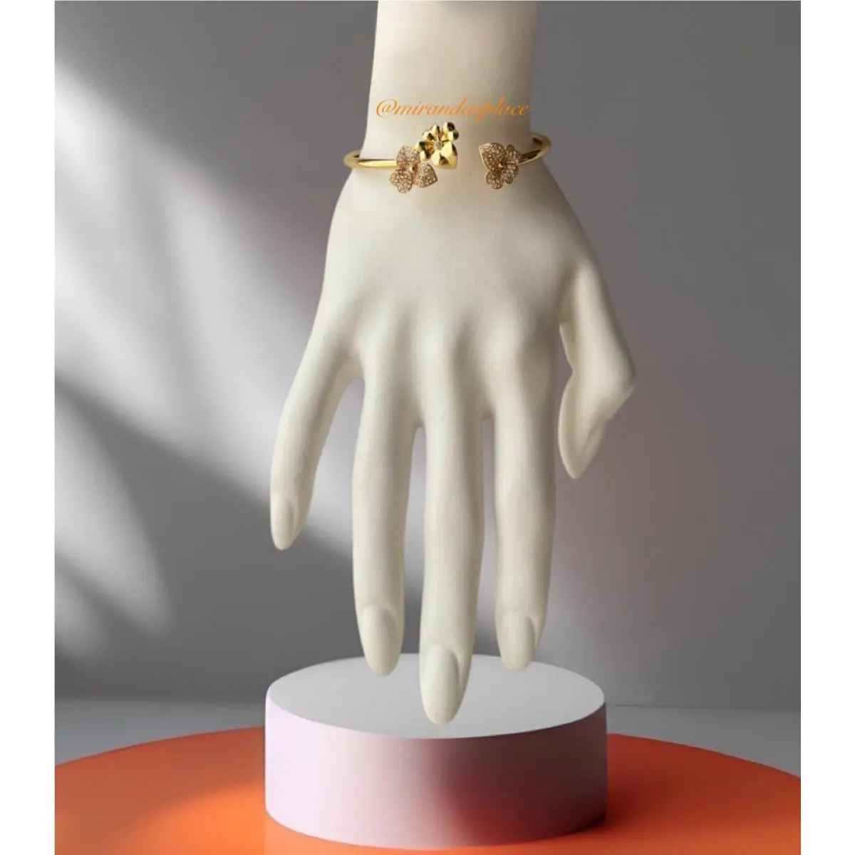 Kate Spade Gold-tone Precious Pansy Pave Flex Cuff Bracelet