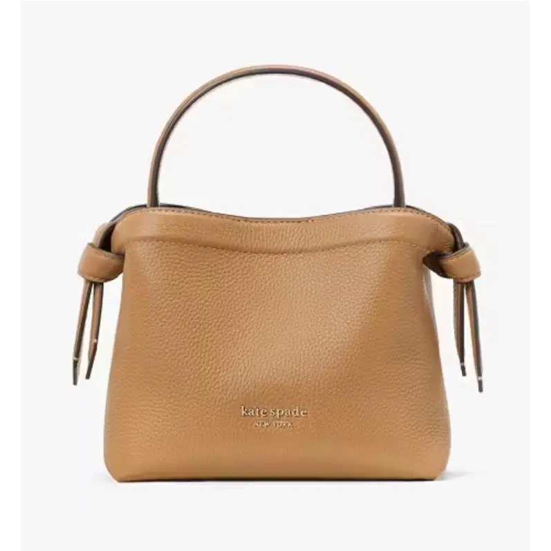 Kate Spade Knott Pebbled Leather Mini Crossbody Tote Bungalow Brown