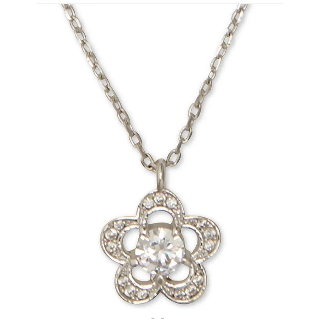 Kate Spade Jeweled Stencil Scallops Necklace Silver Tone 17 Plus 3 Q8A