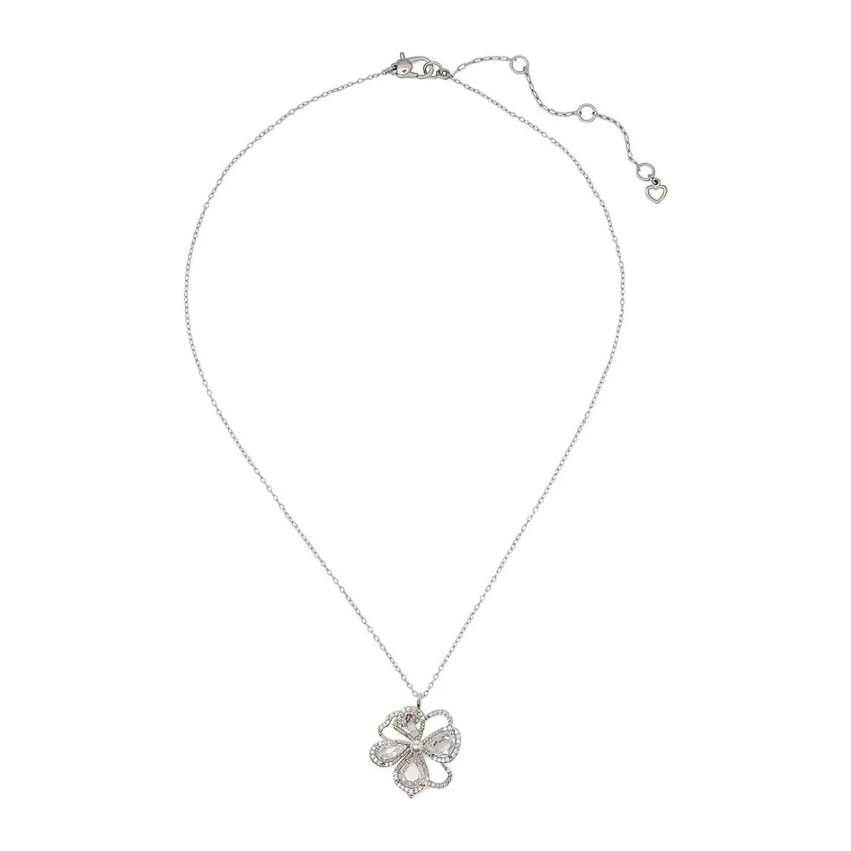 Kate Spade York Mini Pendant Women`s Necklace Clear/silver Brass/cubic Zirc