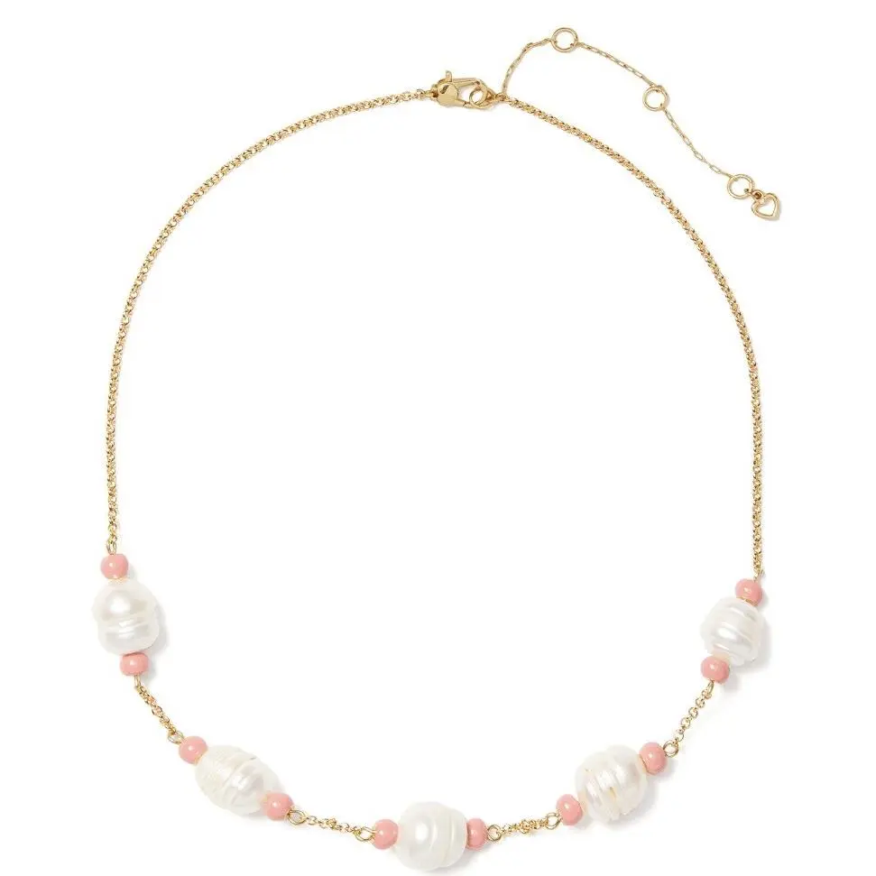 Kate Spade Goldtone Fresh Water 11 by 14mm Collar Necklace 13 Plus 3 jm212