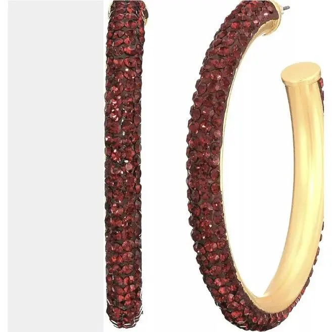 Kate Spade Red Crystal Hoop Earrings Razzle Dazzle C2
