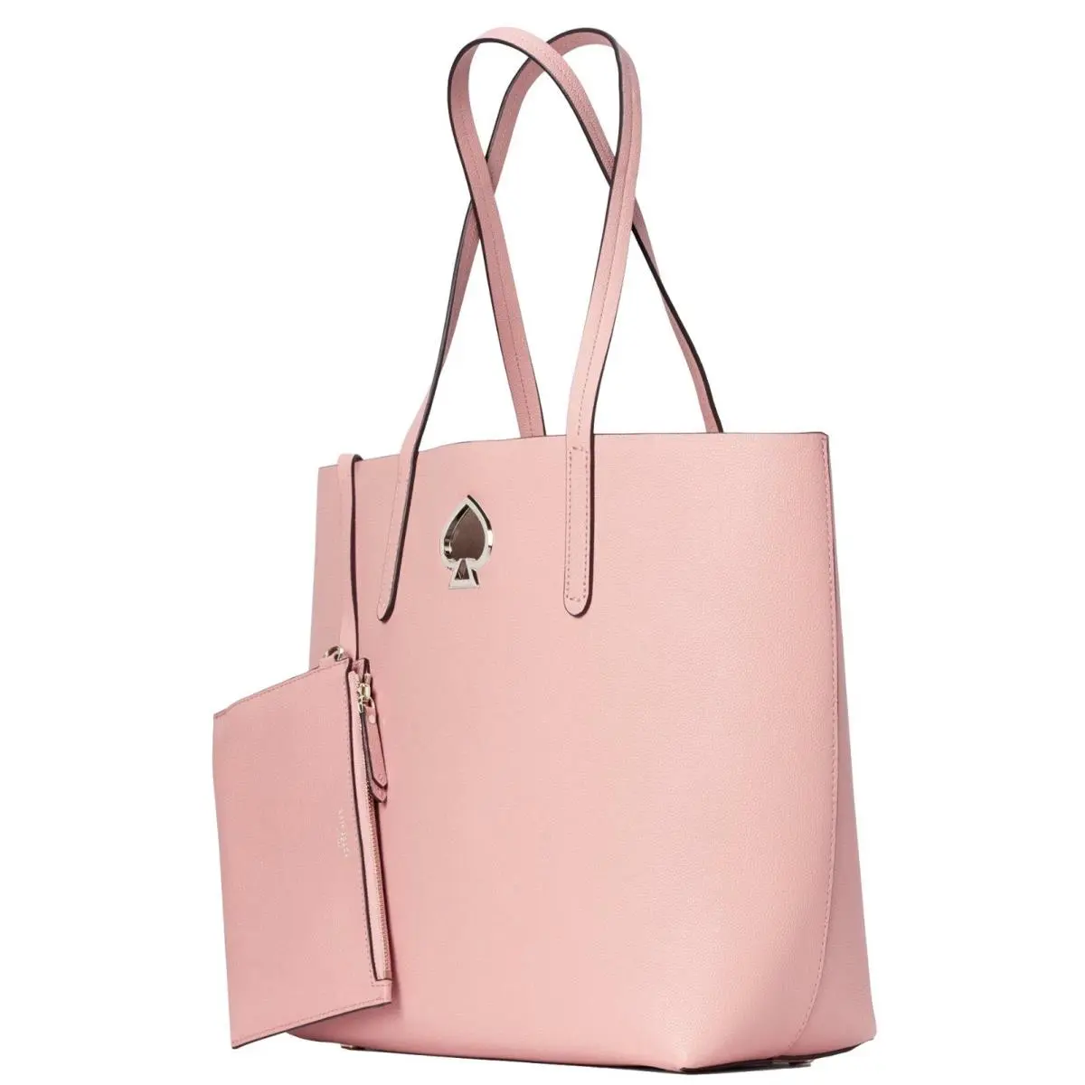 2pc New Kate Spade Suzy Grain Pebbled Leather Large Tote Bag Handbag +pouch Pink