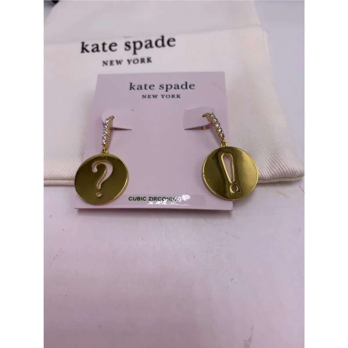 Kate Spade Gold Tone Punctuation Drop Earrings 702