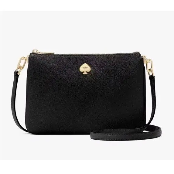 New Kate Spade Kayla Triple Compartment Black Crossbody Purse Bag Handbag KL806
