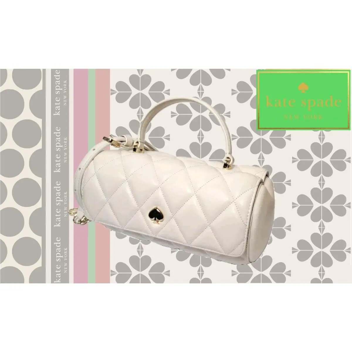 Kate Spade 3D Heart Barrel Crossbody Quilted Bag KK175 Meringue - Retired