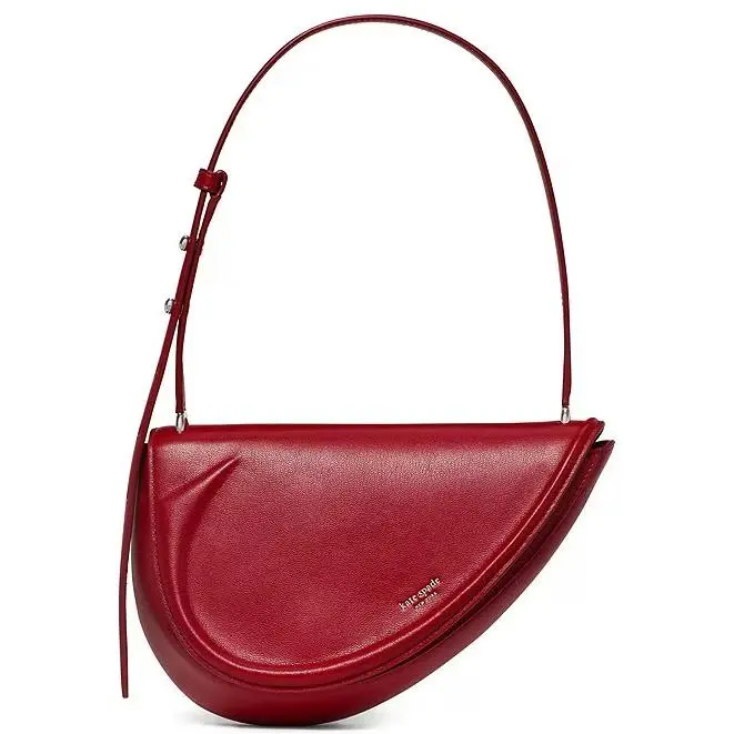 Kate Spade The Spade Fine Grain Leather Shoulder Bag Jam Red