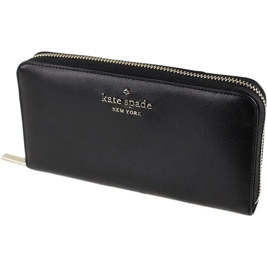 Kate Spade New York Staci Madison Large Continental Wallet Black Safiano Leather