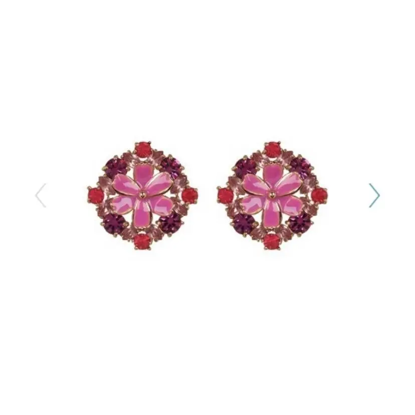 Kate Spade Here Comes The Sun Pink Stone Floral Stud Earrings S3