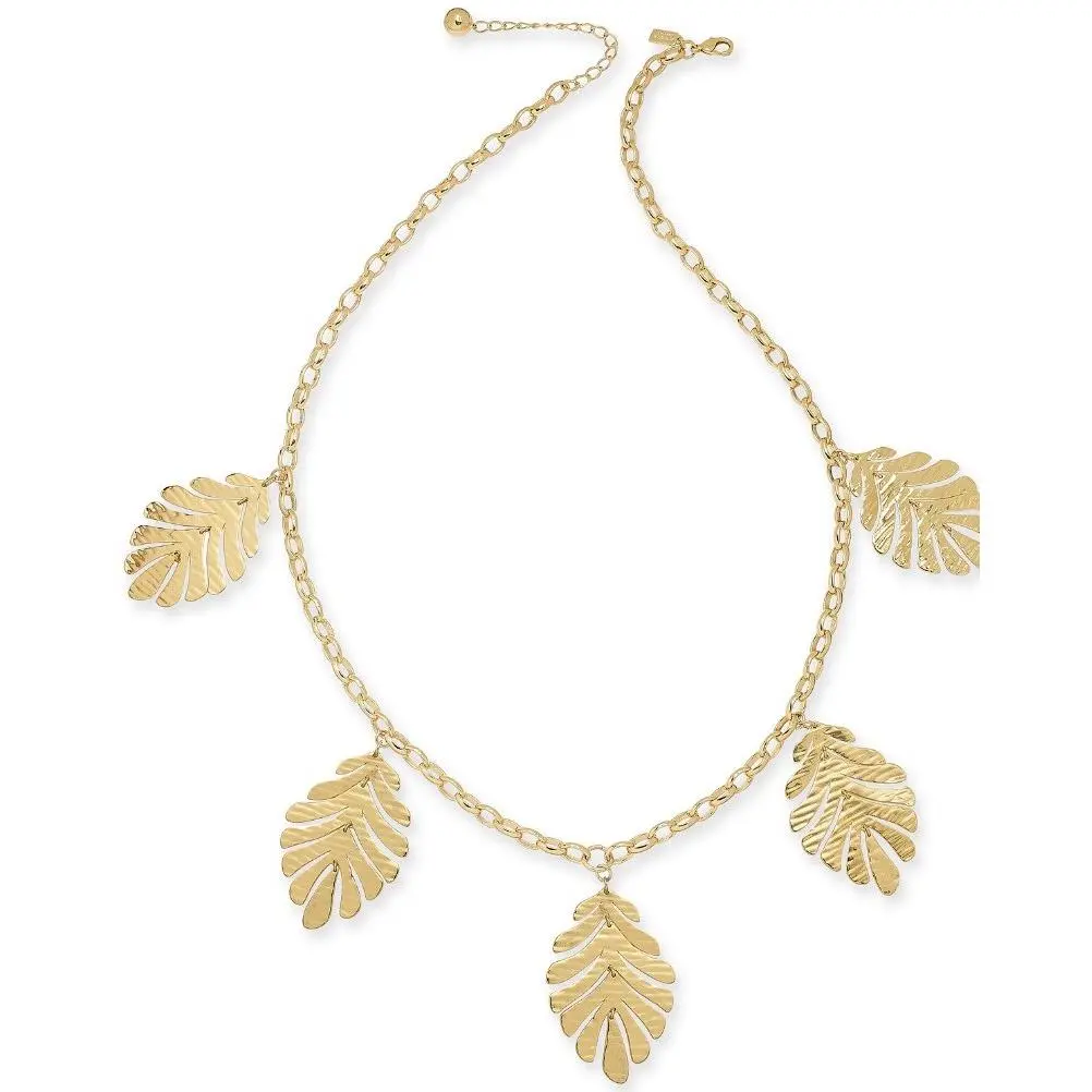 Kate Spade Gold Tone Leaf Statement Necklace 28 Plus Ext J66D