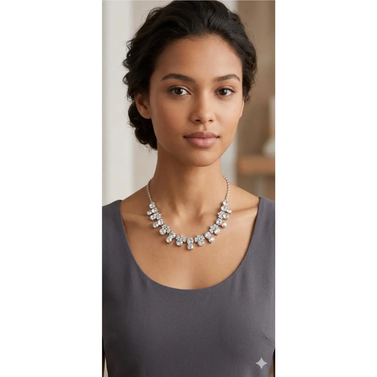 Kate Spade Make Me Blush Collar Necklace Silver Tone 252
