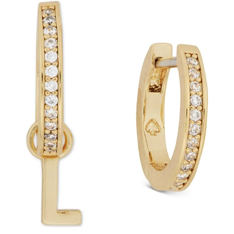 Kate Spade Gold Tone “l” Initial Mismatch Huggie Hoop Earrings- I13O